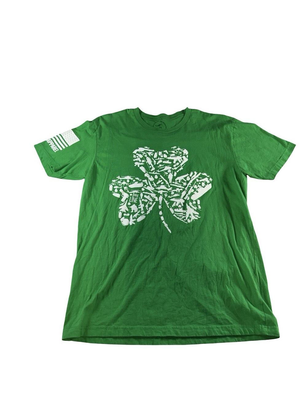 Nine Line Apparel Shamrock Graphic T Shirt Green Men’s Medium Military Patriotic